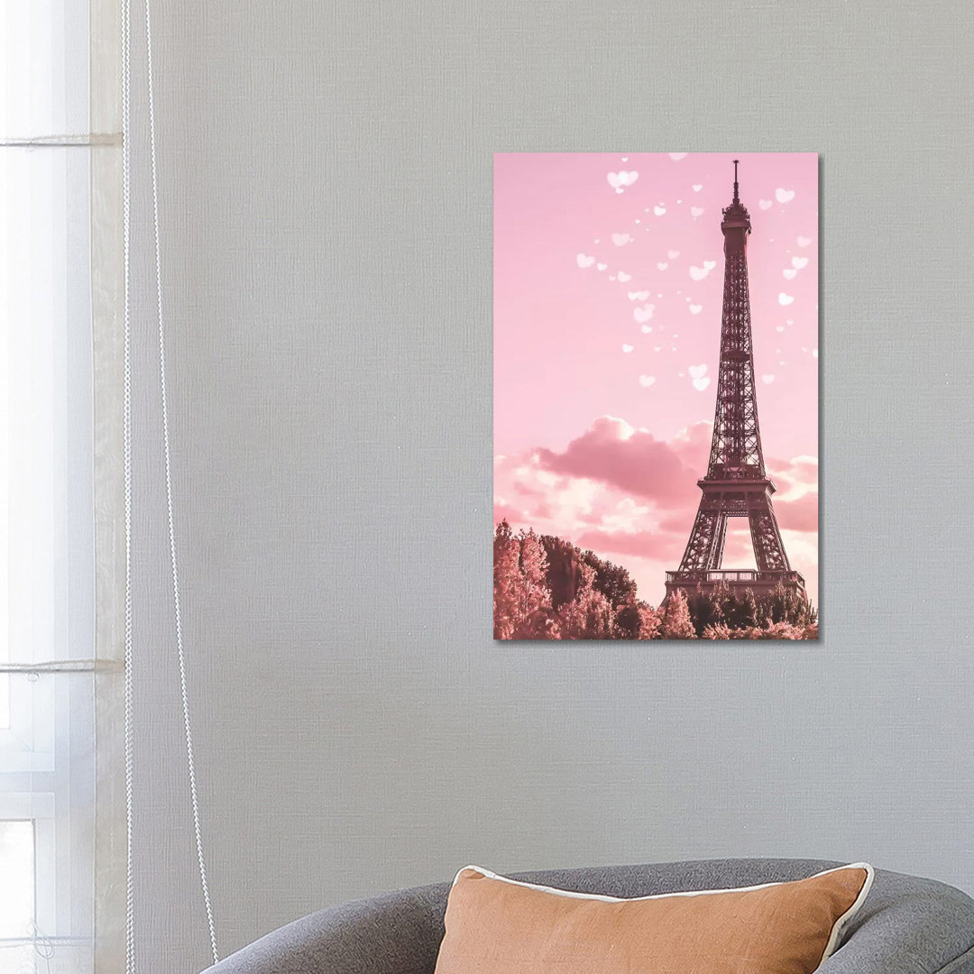 Pink Eiffel Tower - Wrapped Canvas Gallery-Wrapped Canvas Giclée