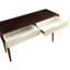 Console à finition blanche avec 2 tiroirs pour le salon Mid-Century