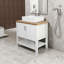 Meuble-lavabo moderne de 32 po avec lavabo et rangement | Meuble-lavabo en bois massif | Lavabo au-dessus du comptoir | Conception peu encombrante