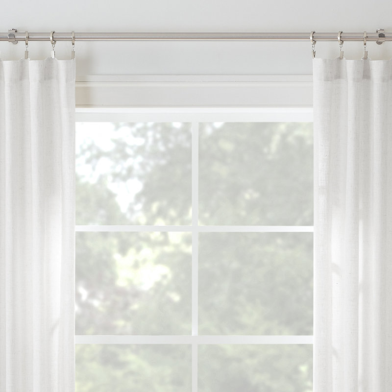 Mode Premium Collection 1 1/8 in Diameter Wall Mounted Rod Set with Clear Square Finials, Nickel, 36" - 72"