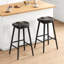 Tabourets de bar en bois massif de 30,3 po, ensemble de 2 tabourets de comptoir à dossier en selle avec repose-pieds, chaises de bar de style Mid-Century moderne pour îlot de cuisine et salle à manger