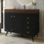Meuble-lavabo autoportant 36 po avec comptoir en faux marbre, lavabo en céramique, 5 tiroirs et pieds en acier inoxydable-130901932