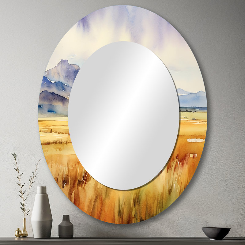Miroir décoratif ovale sur métal Wyoming, 43 po x 33 po