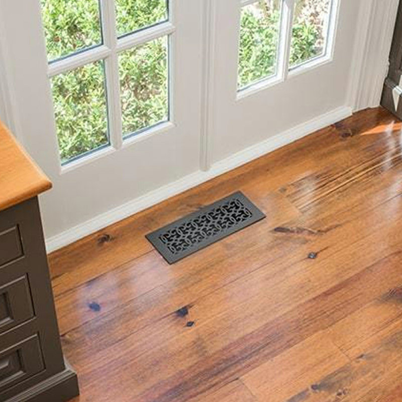 Versailles Pattern Vent Cover Grille With Mounting Holes Features a Underside Lip, 4" x 12", White