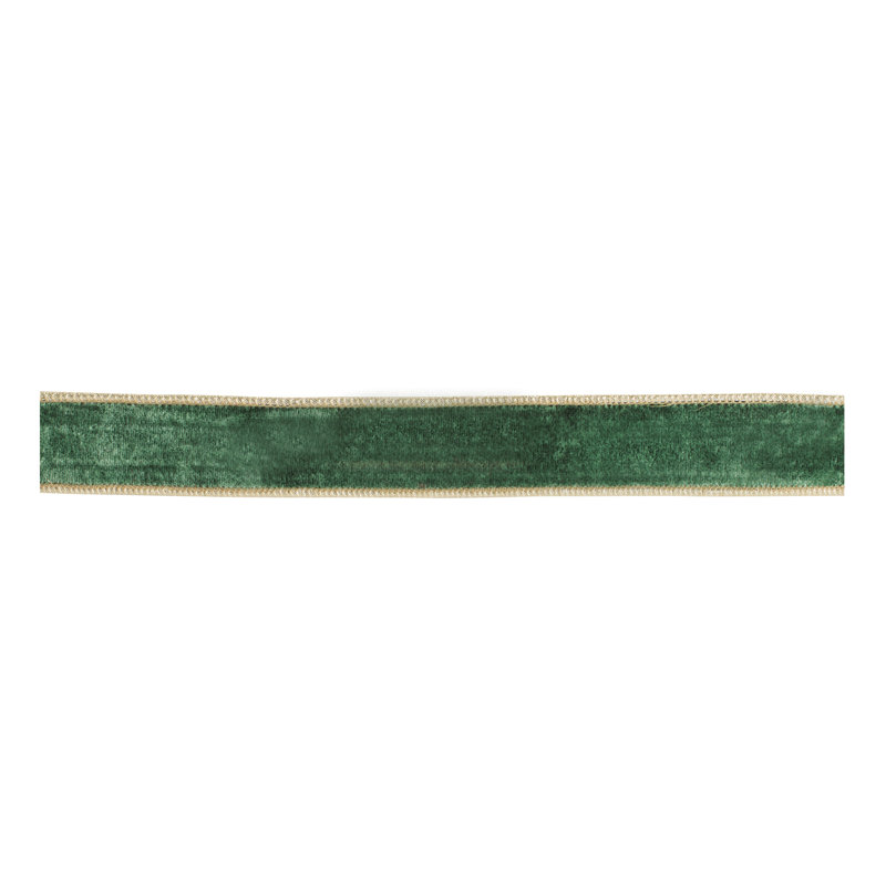 Ruban de velours câblé (ensemble de 2), Vert, or