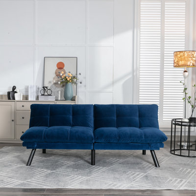 Navy Blue Convertible Folding Modern Sofa Bed