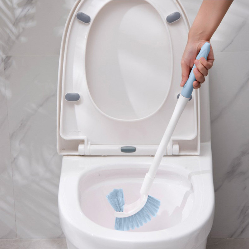 Brosse de nettoyage ergonomique à poignées longues, sans poils ABS pour la salle de bain, bleu 19,7 x 2 po, Khaki