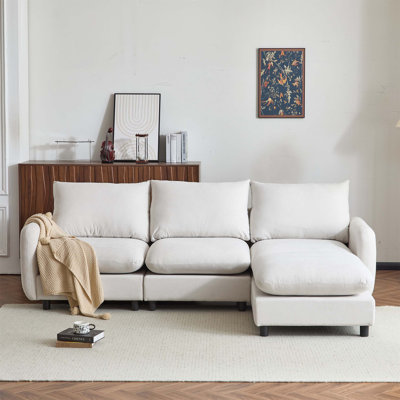 Canapé modulaire en L 4 pièces avec canapé et repose-pieds 4 pièces pour une réunion confortable en famille et entre amis