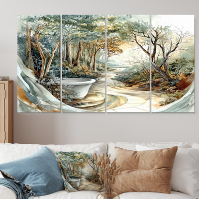 Ensemble d'art sur toile vert et brun Bath Haven I