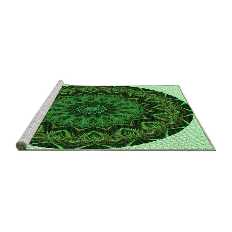 Tapis en chenille vert, Rond 3 pi