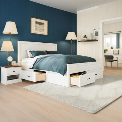 Queen Size Wood Storage Bed