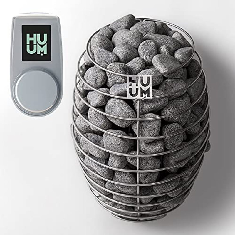 HUUM Drop 6.0 kW Sauna Heater with UKU Local Control, (Sauna Stones Included ), Blue