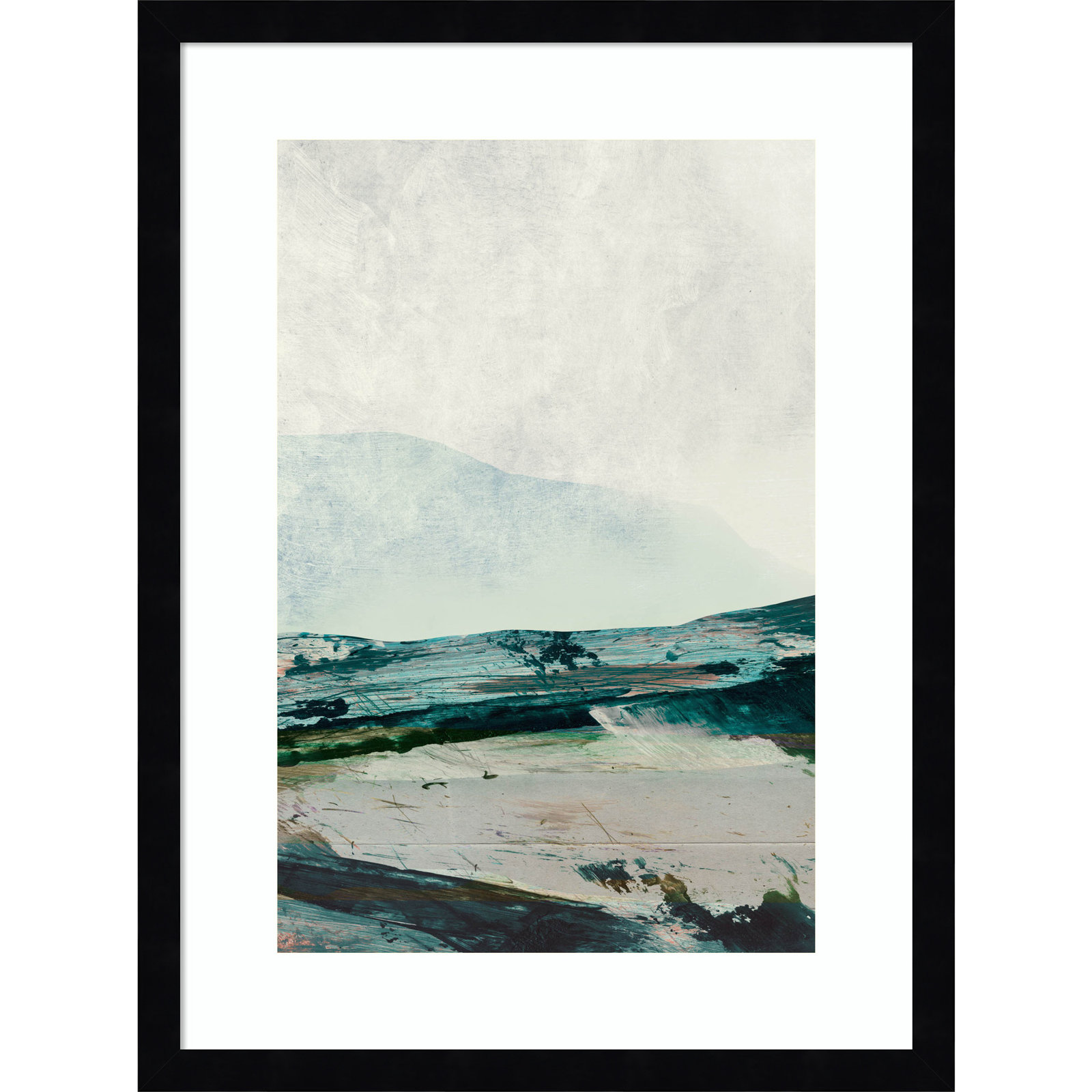 Cleve "Mountain Mists" Print by Dan Hobday, Black Framed, 21" H x 16" W