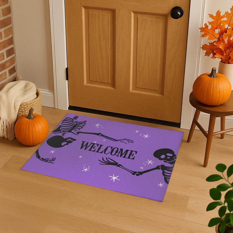 Tapis d'entrée antidérapant Skeleton, Mauve, L 36 po x L 60 po