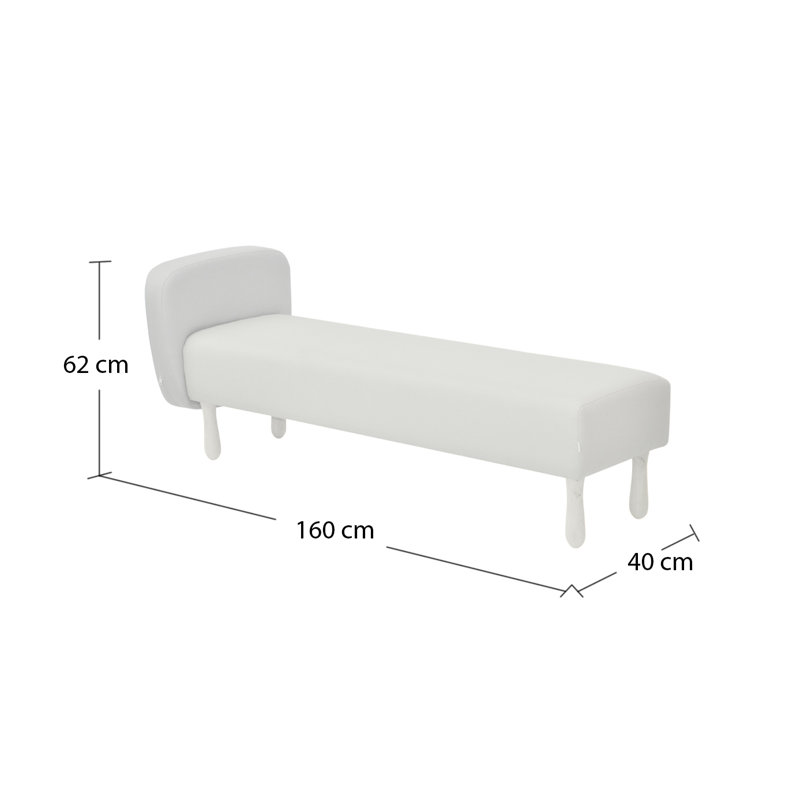 Wzór Upholstered Chaise Lounge, Grey and lime green