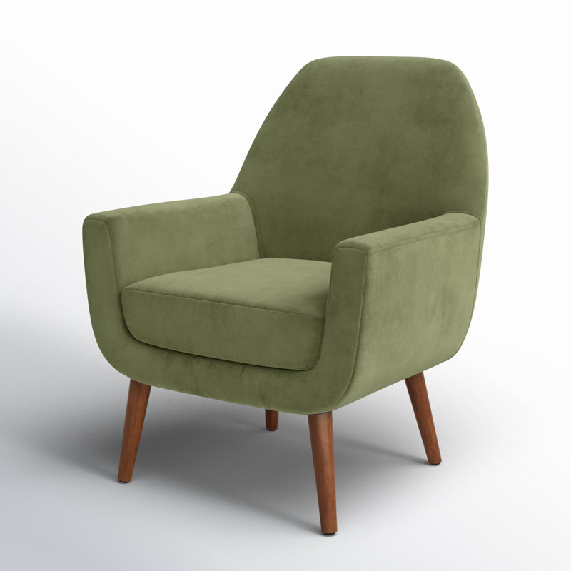 Fauteuil large en velours 29,75 po Ciro, Velours beige, Brun