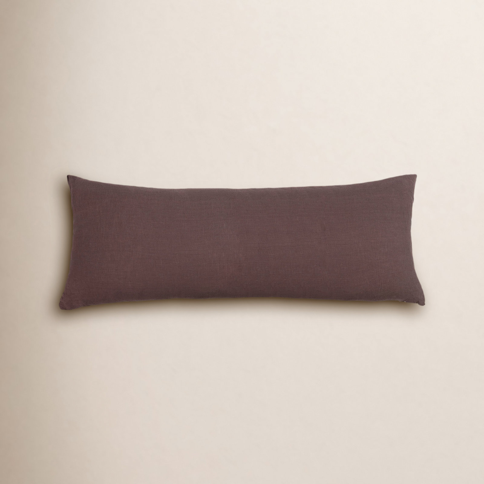 100% French Linen Pillow Sham, Clove, Rectangle 16"H x 44"W, Down Alternative