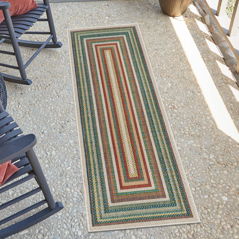 Lucidia Geometric Indoor / Outdoor Rug , Runner 2'7" x 16'5"