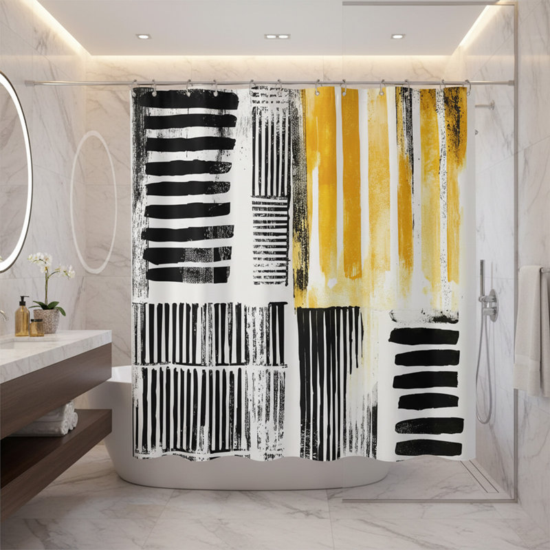 Ensemble de rideau de douche Modern Abstract