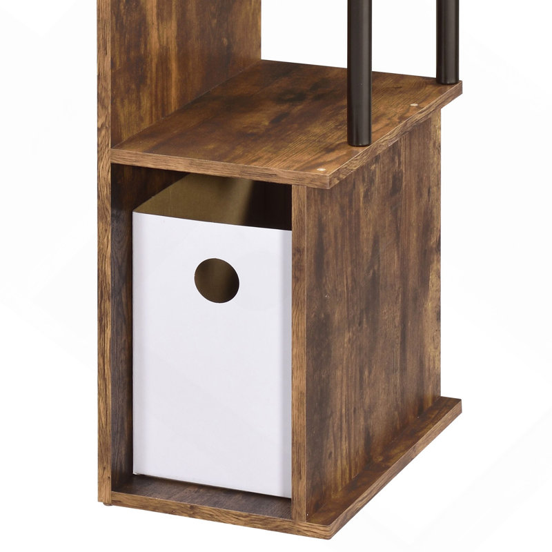 Weathered Oak & Black Finish Computer Desk, Brown/Black