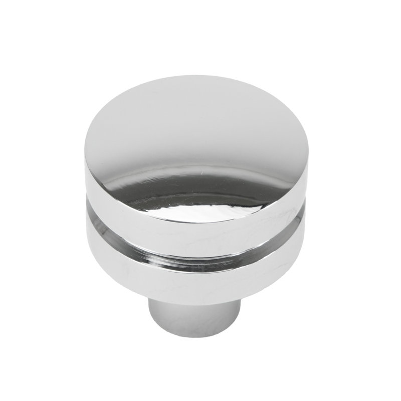 Grande poignée ronde en aluminium au fini chromé