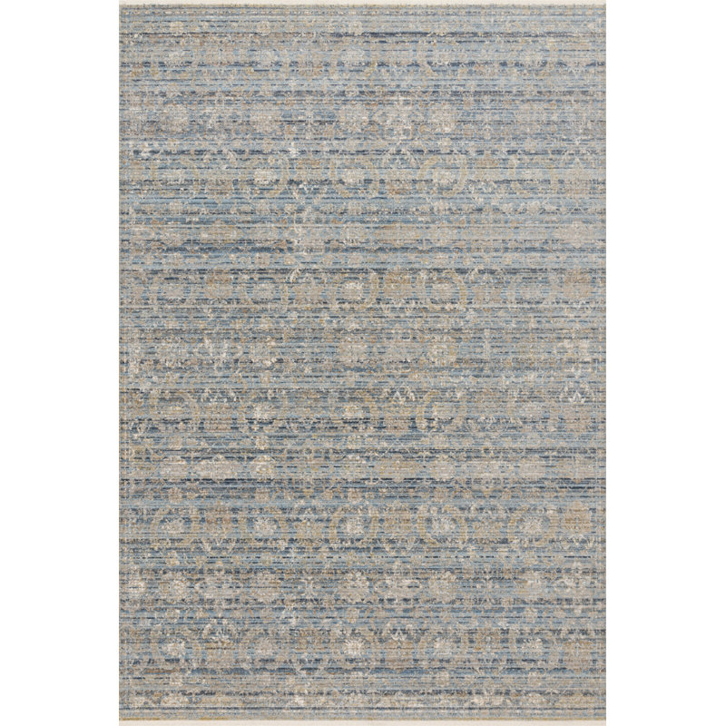 Tapis oriental océan / doré, Rectangle 11 pi 6 po x 15 pi 7 po