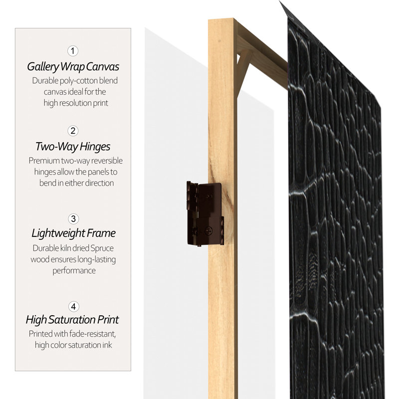 47.25'' 3 - Panel Folding Room Divider, Black