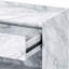 Table d'appoint en faux marbre et blanc avec 1 tiroir de rangement, compartiment ouvert, base en métal, glissière de tiroir à extension 1/2, plateau épais de 0,59 po, largeur de produit 24 po, profondeur 16 po, hauteur 25 po, 38 lb