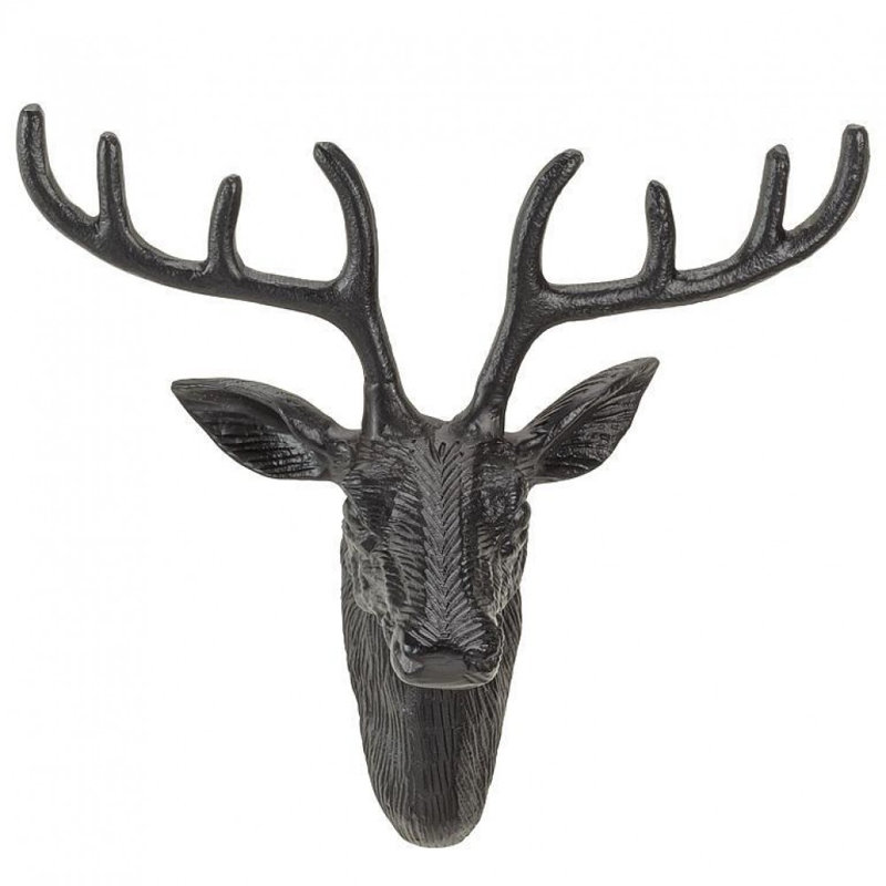 Décoration murale tête de cerf noire