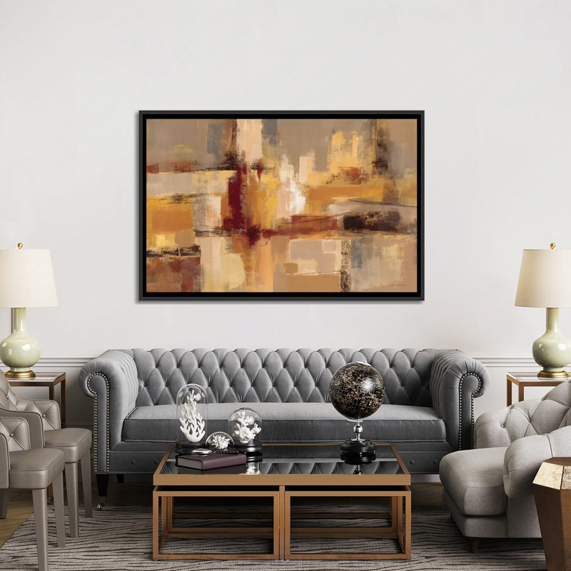 " Sandcastles " by Silvia Vassileva, 18" H x 26" W x 1.5" D, No Mat, Black Framed Canvas