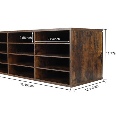 Mail Sorter Organizer, Wood Countertop Literature Organizer, Desktop Bill Paper Organizer for Office Home School, Antique Brown