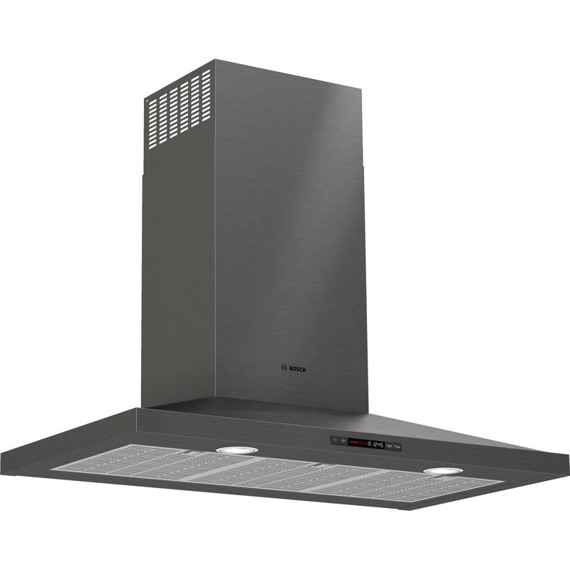 Hotte murale à conduit 36 pouces 600 CFM 800 Series en acier inoxydable noir, 36"