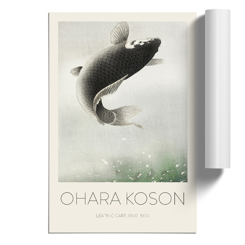Leaping Carp Fish - No Frame Print, 42cm H x 30cm W x 0.1cm D