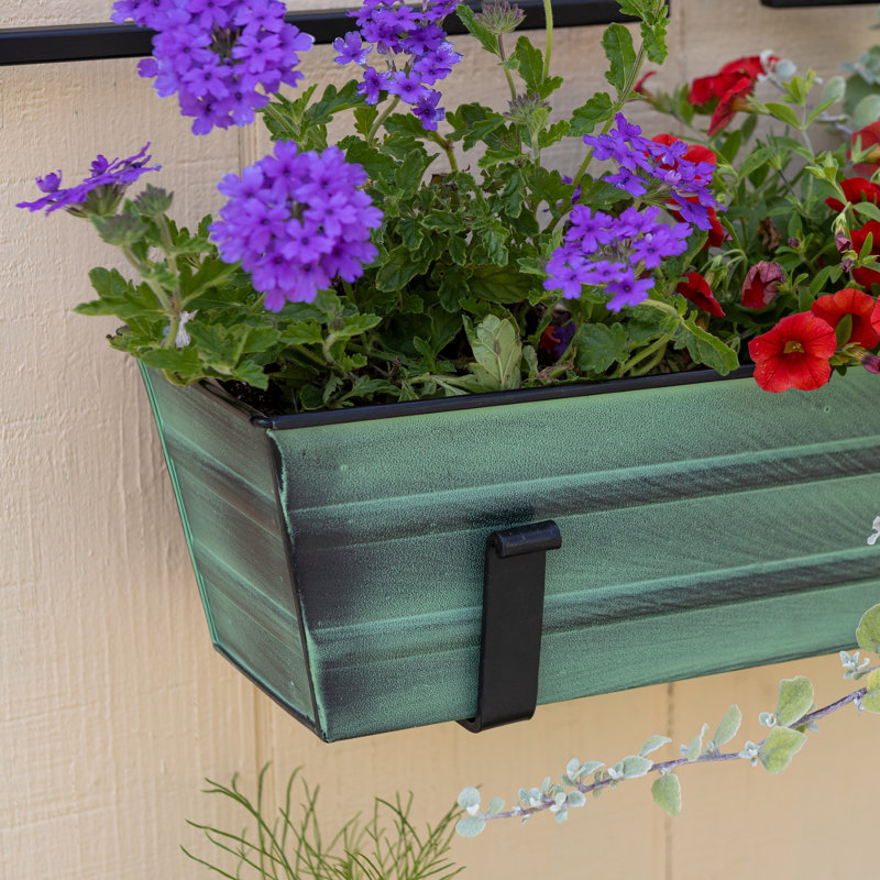 Boîte à fleurs en acier galvanisé pour fenêtre Dynamism, Vert
