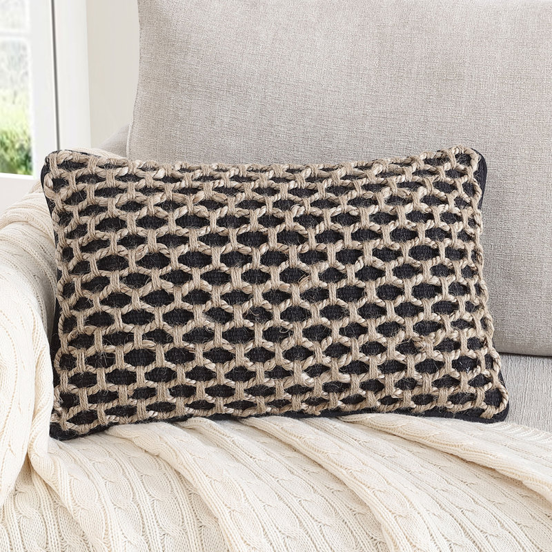 Boho Living Jada Decorative Pillow Collection Living Cotton Blend Square Throw Pillow Cover, Black