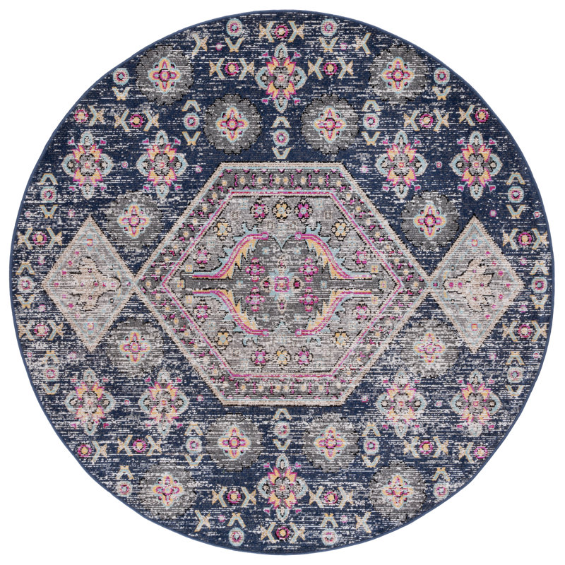 Griffeth Performance Southwestern Indoor/Outdoor Area Rug, Round 6'7"