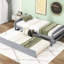 Lit plateforme simple avec lit gigogne, gris - Aménagement de la chambre à coucher