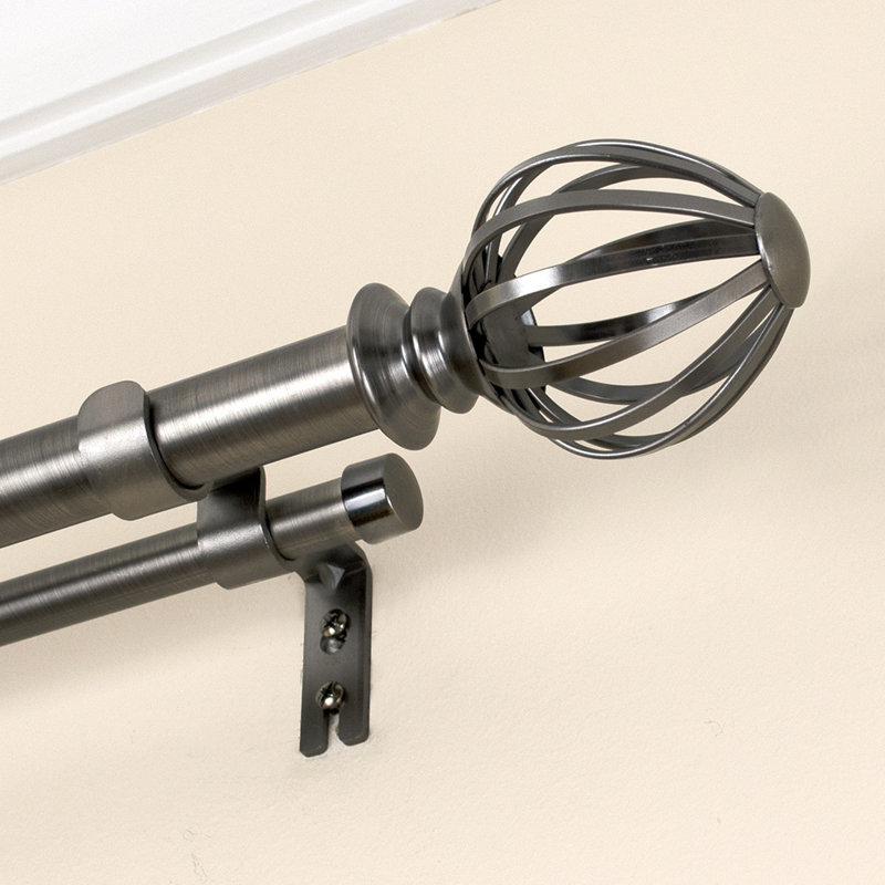 Tringle à rideaux double réglable Clayt Steel