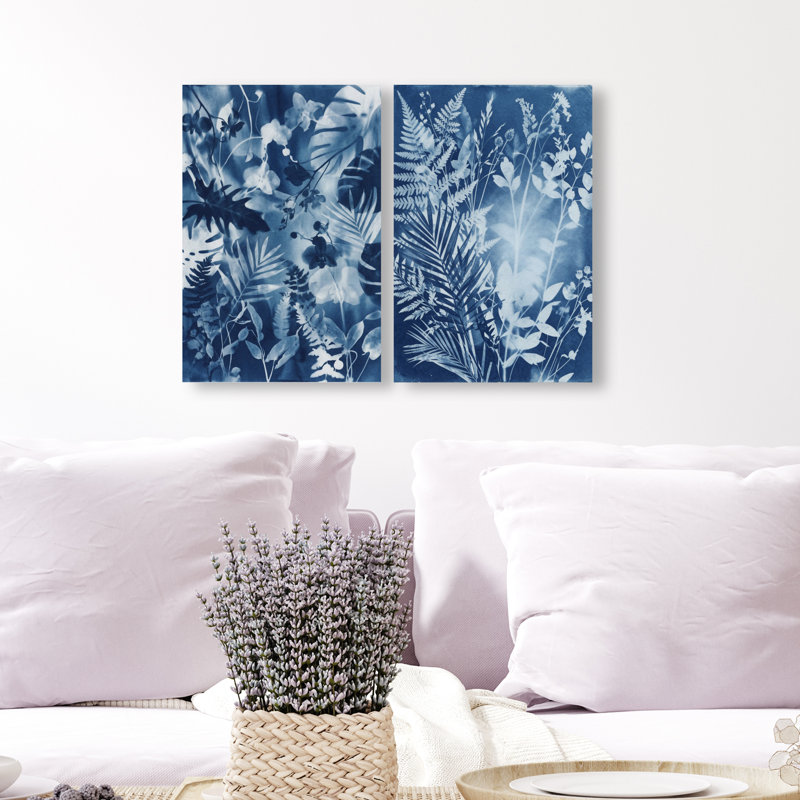Blue Folliage Set Set by Oliver Gal, 10"H x 15"W, Gallery Wrapped