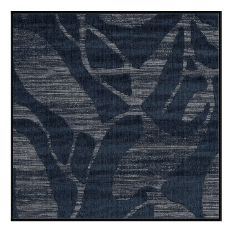 Tapis abstrait gris lavable à la machine, Carré 7 pi