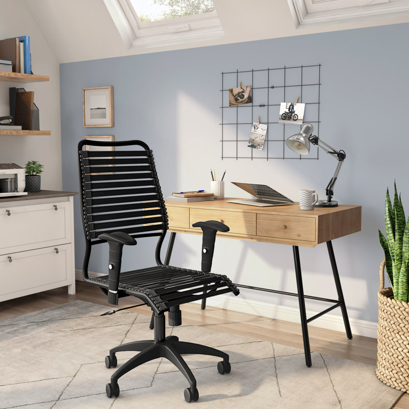 Chaise de travail Barbee, Similicuir noir