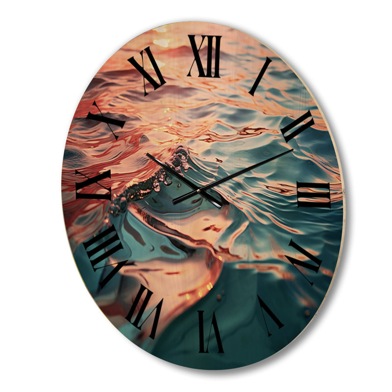 Horloge murale en bois massif Raphaelle, Grand