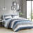 Stripe Comforter Set With Bed Sheets Blue/Grey-126579800