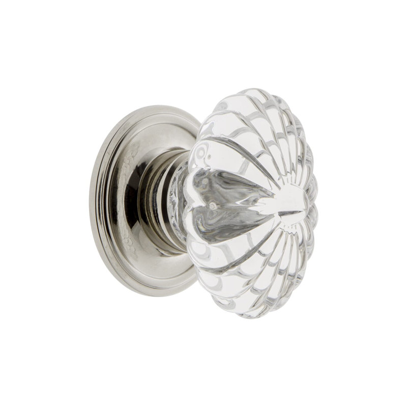 Burgundy Cabinet Knob, Polished Nickel