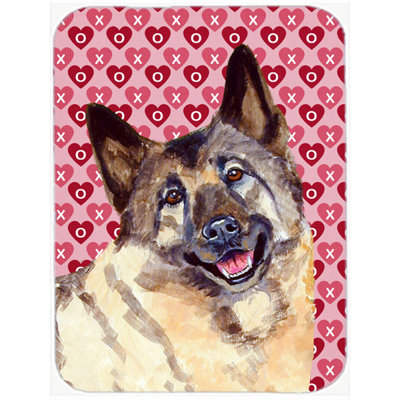Caroline's Treasures Valentine Hearts Norwegian Elkhound Hearts Love and Valentine's Day Glass Cutting Board