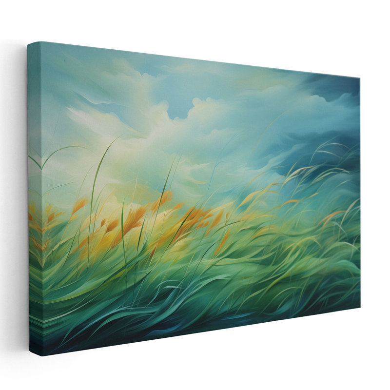 «Dreamy Green Oasis», art mural sur toile, Toile tendue, H 40 po x l 60 po x P 1,25 po
