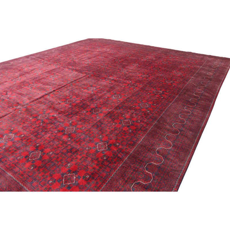 High-Quality Hand-Knotted Red Area Rug