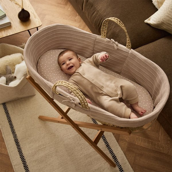 Moses Basket with Mattress, Tan