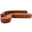 Canapé modulaire Basic, revêtement en tissu doux pour grand canapé, design courbé élégant avec trois coussins ronds-589570647