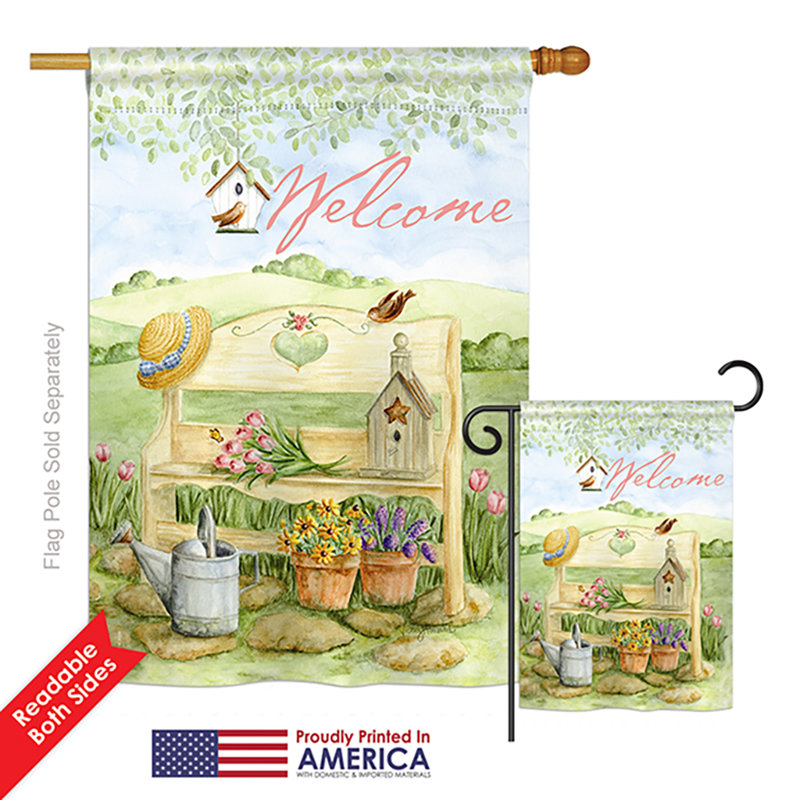 Polyester à 2 côtés 40 x 28 po drapeau de jardin